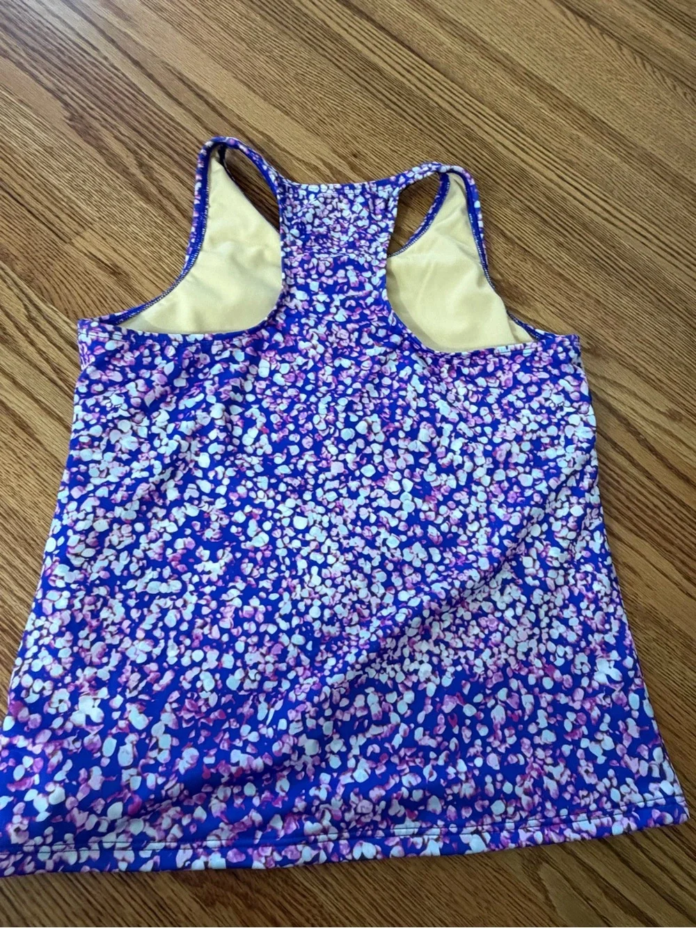 Lands' End Girls Purple Floral Rash Guard Set